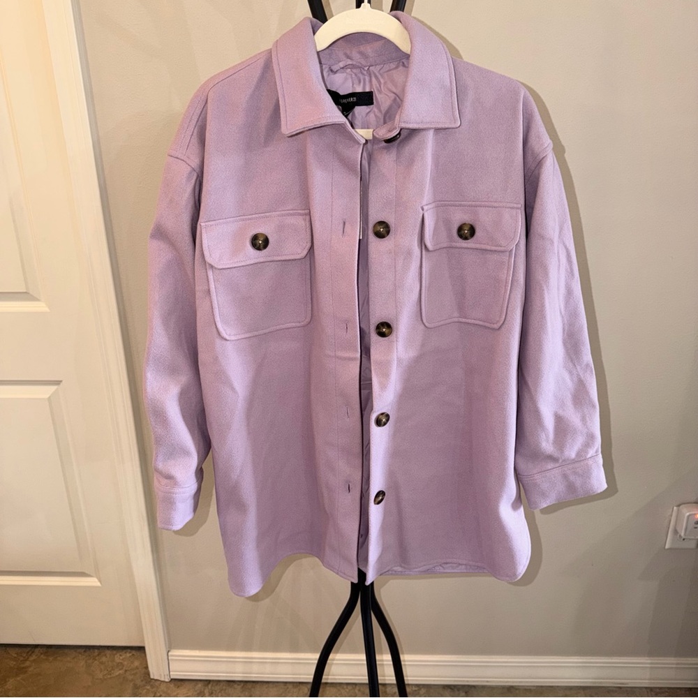 Forever 21 Pastel Lilac Utility Shacket